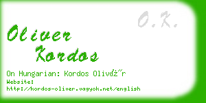 oliver kordos business card
